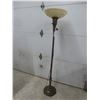 Image 1 : Antique Floor Lamp w/ Large Glass Shade, 64" Tall, 16" Shade