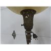 Image 4 : Antique Floor Lamp w/ Large Glass Shade, 64" Tall, 16" Shade