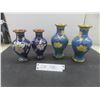 Image 1 : 4 Chinese Cloisonné Vases, Tallest 6-1/4"