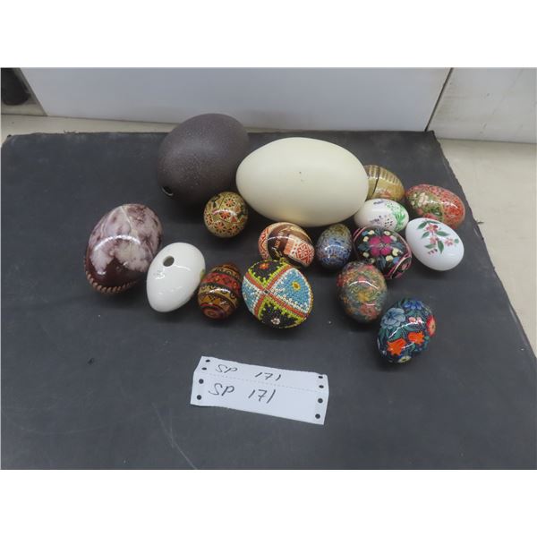 16 Hand-Decorated Eggs