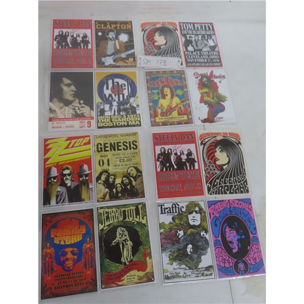 32 Rock Concert Poster Cards, 4x6"