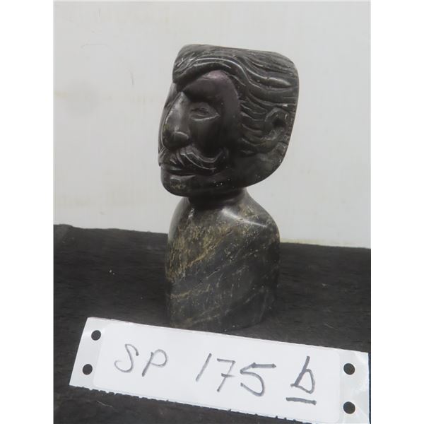 Harlen Zachery Inuit Manitoba Soapstone of Louis Riel, Signed, 5" Tall