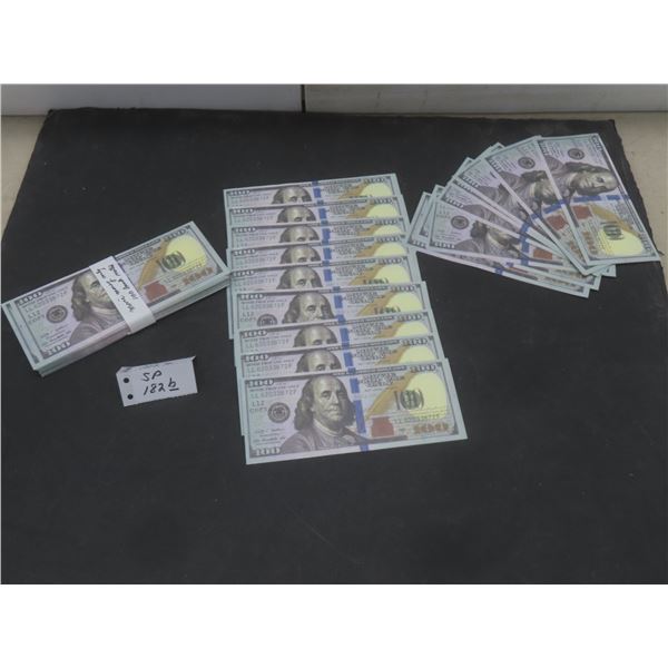 100-Count US Movie Prop $100 Notes