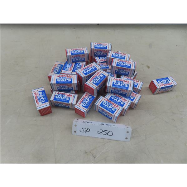 30 Boxes New American West Cap Gun Caps, 250 Shots Per Box