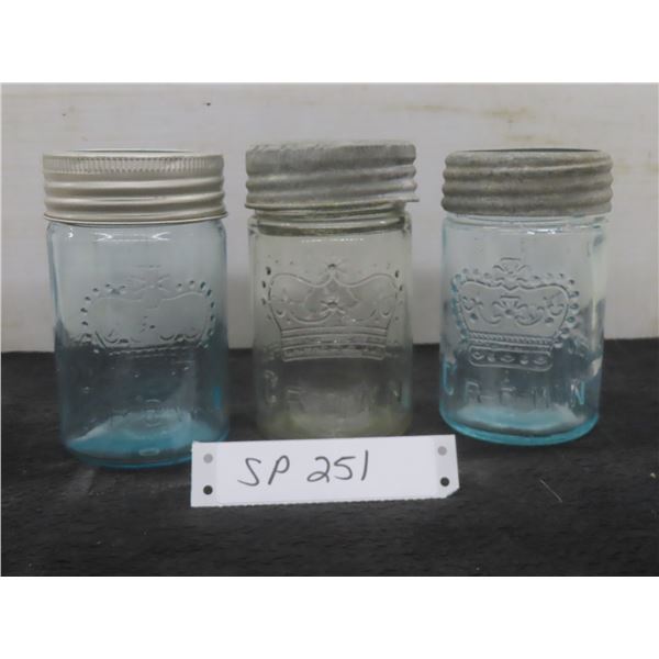 3 Crown Pint Sealers, Stamped Eaton's Winnipeg