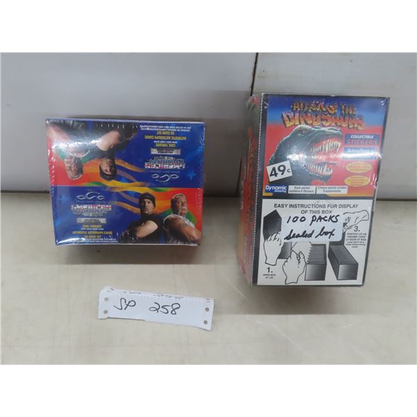 Attack of the Dinosaurs and American Chopper Collector Card/Sticker Boxes, Factory Sealed