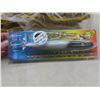 Image 8 : 12 Pairs New Horizon Leather Work Gloves and 2 Muskie-Pike Wood Chopped Decal Lures, 6-3/4"