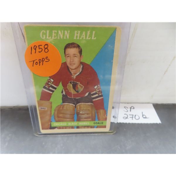 1958 Topps Glenn Hall Hockey Card