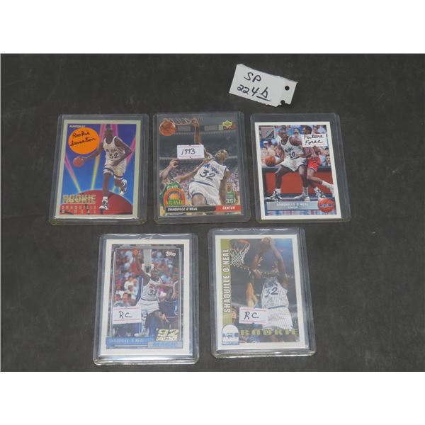 5 Shaq O'Neal Basketball Cards