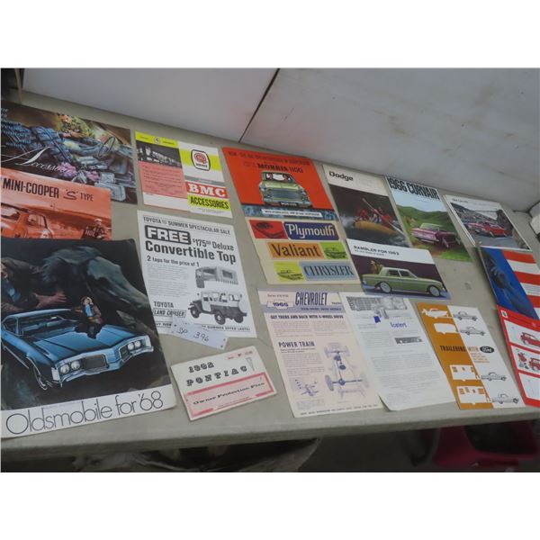 Original Dealer Brochures – 1966 Corvair, '66 Chevelle, '63 Rambler, '68 Olds, 1962 Pontiac