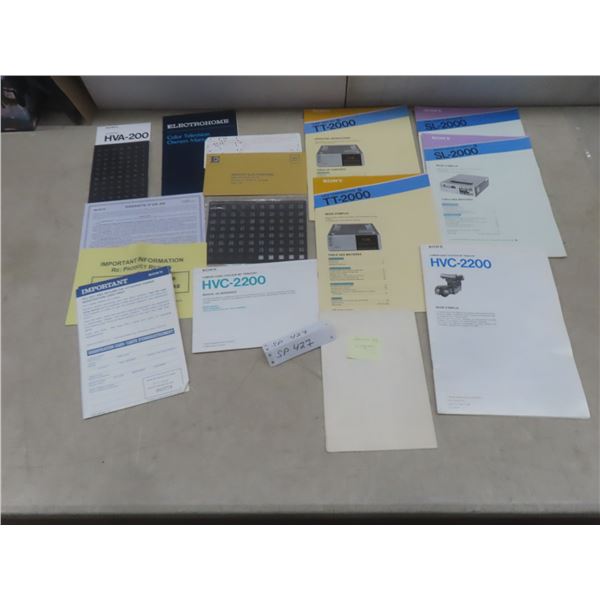 Vintage Sony and Sansui Diagrams and Operating Manuals