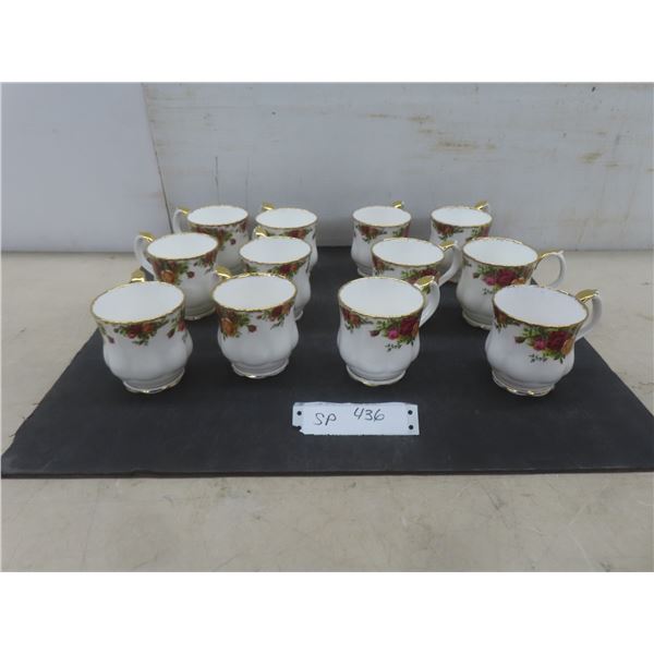 12 Royal Albert Old Country Roses Coffee Mugs, Very Good Condition