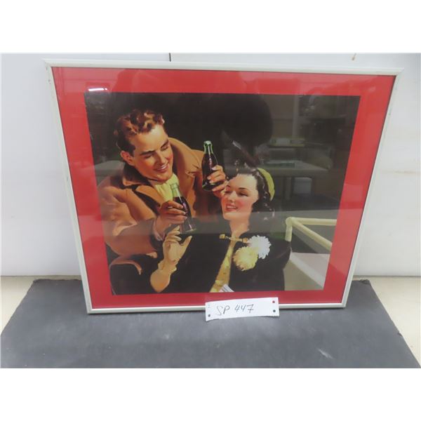 Framed Coca-Cola Picture, 13" x 15"