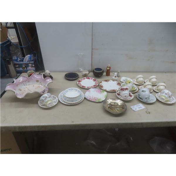 Assorted China, Decorative Eggs, and More