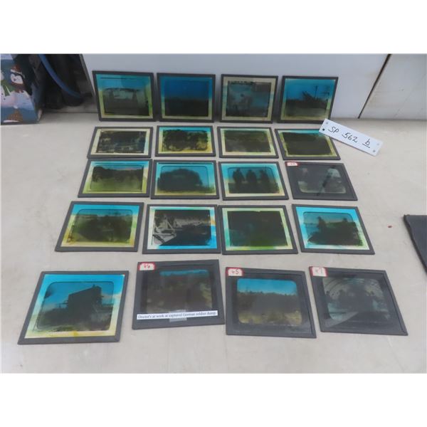 20 Original Glass Slides of WWI, Numbered 44–63