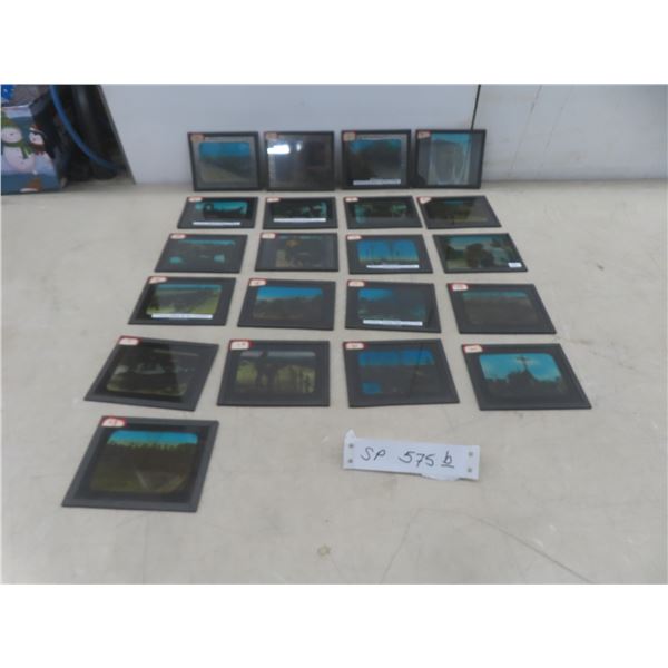 21 Original Glass Slides of WWI, Numbered 1–23 (Missing 4 and 17)