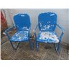 Image 1 : 2 Vintage Weathered Metal Motel/Lawn Chairs, 1950s–1960s