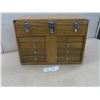 Image 1 : Oak Multi-Drawer Cabinet w/ Key, 13" x 18" x 11"