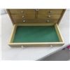 Image 4 : Oak Multi-Drawer Cabinet w/ Key, 13" x 18" x 11"