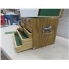 Image 5 : Oak Multi-Drawer Cabinet w/ Key, 13" x 18" x 11"