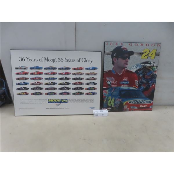 2 Hardboard Pictures – Jeff Gordon 20x16" and Nascar Winston Cup Teams 18x24"