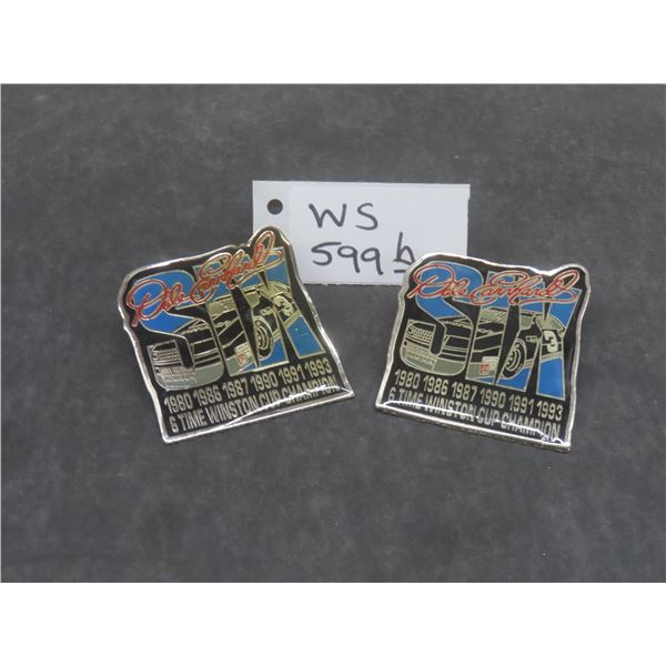 2 Dale Earnhardt 6-Time Winston Cup Champion Push-Back Pins