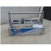 Image 1 : Checker Plate Style Fastener Holder, 10x6-1/2x11", Filled w/ Screws, Hinges, and Nails