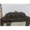Image 2 : Antique Wood Framed Bevelled Mirror for Dresser, 38" x 36"