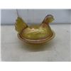 Image 6 : Vintage Coffee Grinder and Carnival Gold Glass Nesting Hen Dish