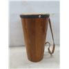 Image 5 : Vintage Medalta Vase, 10" Tall, and 10x6" Wooden Bongo Drum