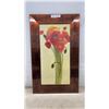 Image 1 : Framed Poppy Flowers Signed Oil Painting, 31" x 19"