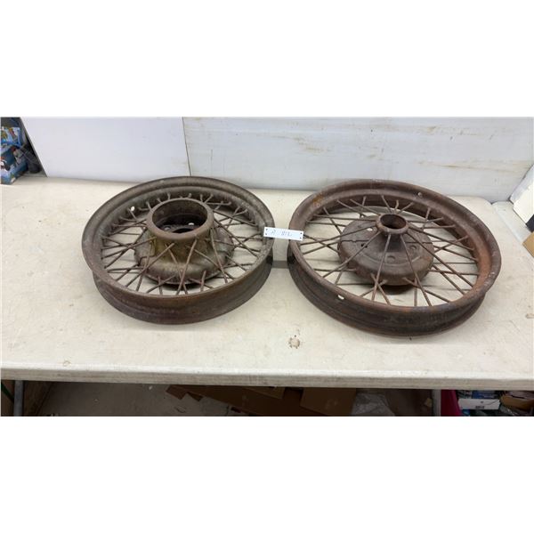 2 Steel Rims for 1927 Willys Overland, 20-1/4" Across