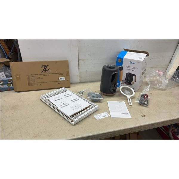 New Midea 1L Heating Nut Milk Maker and Kitchen Cabinet/Counter Metal Shelf Organizer