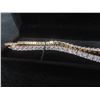 Image 2 : New 18K Gold Plated 4.0mm Princess Cut CZ Tennis Necklace, 18"