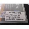 Image 6 : New 2.0ct Moissanite Lab Diamond, Round Brilliant Cut, GH-VVS1, GRA Report
