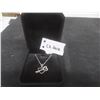 Image 1 : New Platinum Plated 18mm CZ Key to My Heart Necklace, Adjustable 16–18"