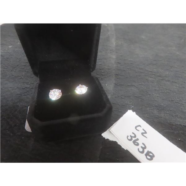 New Platinum Plated 2.0ct CZ Stud Earrings
