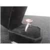 Image 2 : New Platinum Plated 3.0ct Heart Cut Pink CZ Ring, Size 8