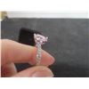 Image 4 : New Platinum Plated 3.0ct Heart Cut Pink CZ Ring, Size 8