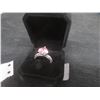 Image 5 : New Platinum Plated 3.0ct Heart Cut Pink CZ Ring, Size 8