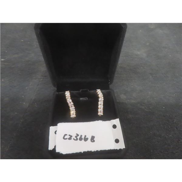 New 18K Gold Plated 4.0 TCW Princess Cut CZ Tassel Earrings, 1.5"