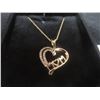 Image 2 : New 18K Gold Plated CZ Mom Heart Necklace, 26–28mm, Chain 18"