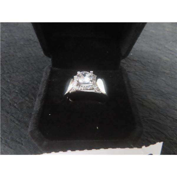 New Platinum Plated 1.0ct CZ Men's Ring, Resizable