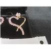 Image 5 : New 18K Gold Plated 1.0ct Emerald Cut Pink CZ Heart Dangle Earrings