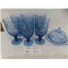 Image 1 : Blue Glass Candy Bowl and Glasses