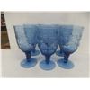 Image 4 : Blue Glass Candy Bowl and Glasses