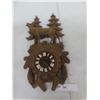 Image 1 : Vintage Hand-Carved Black Forest Wall Clock, 16" Tall