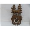 Image 5 : Vintage Hand-Carved Black Forest Wall Clock, 16" Tall
