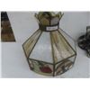 Image 1 : Vintage Tiffany Style Stained Glass Pendant Light, Mushroom Design, 17.5" Diameter