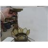 Image 5 : Vintage Tiffany Style Stained Glass Pendant Light, Mushroom Design, 17.5" Diameter